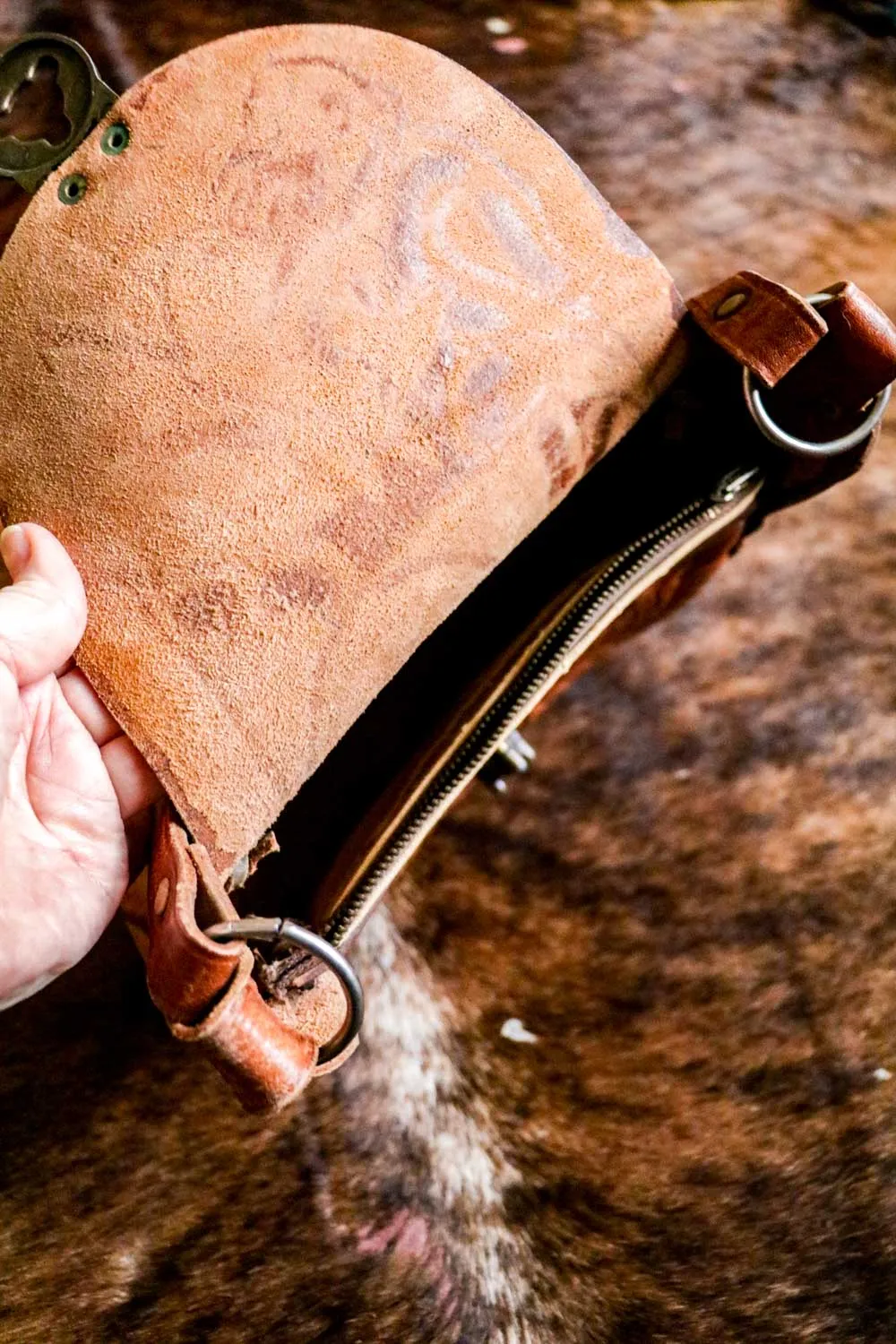 Vintage Tooled Leather Western Horse Purse