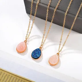 Water Drop Pendant Fashion Sweet Crystal Cluster Necklace