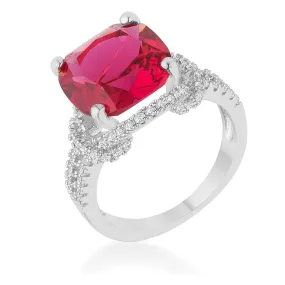 WildKlass 6.2ct Ruby CZ Rose Gold Classic Statement Ring