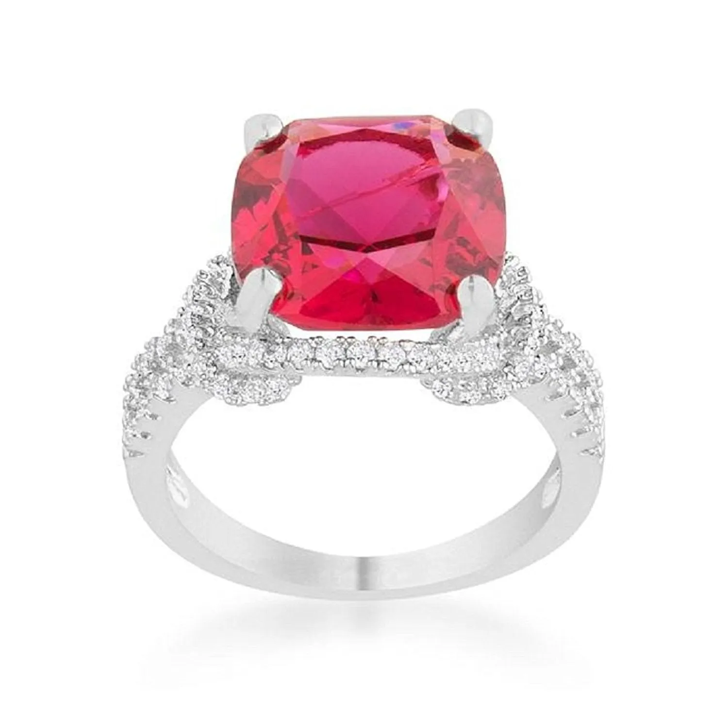 WildKlass 6.2ct Ruby CZ Rose Gold Classic Statement Ring