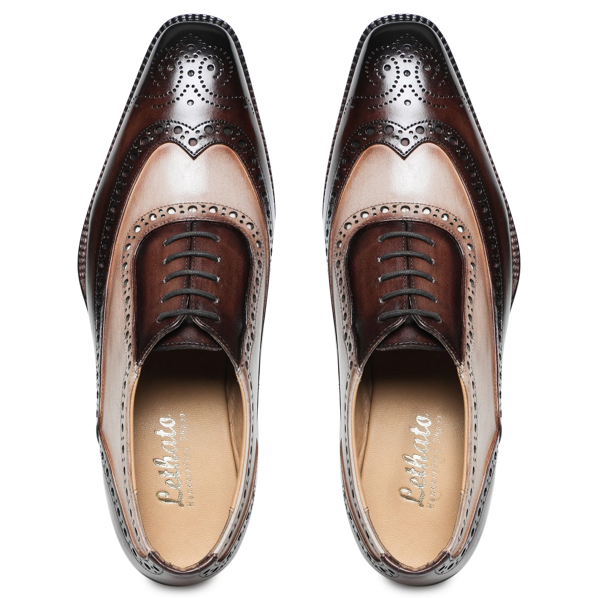 Wingtip Brogue Oxford - Brown & Beige