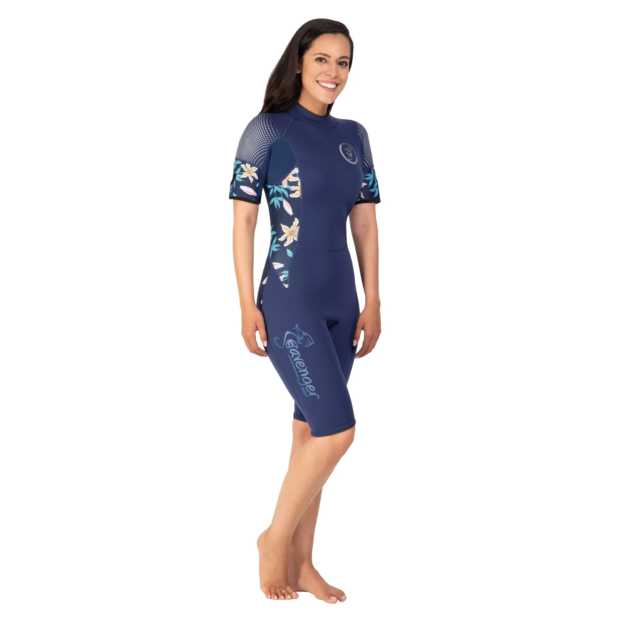 Women's 3mm Explorer Shorty Wetsuit - Dark Floral