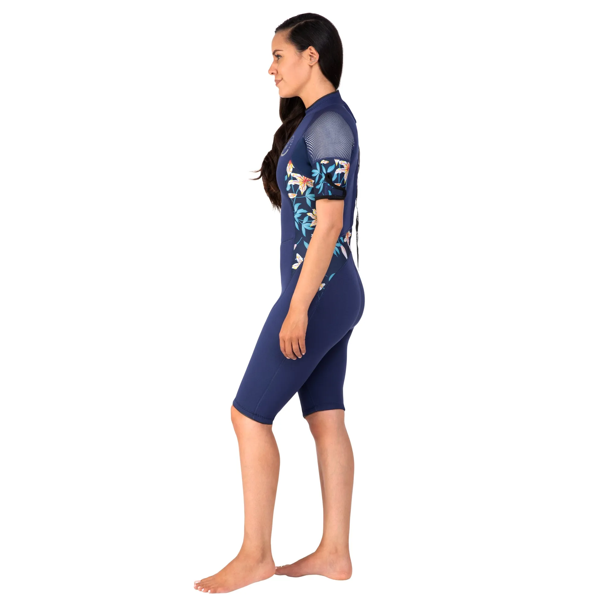 Women's 3mm Explorer Shorty Wetsuit - Dark Floral