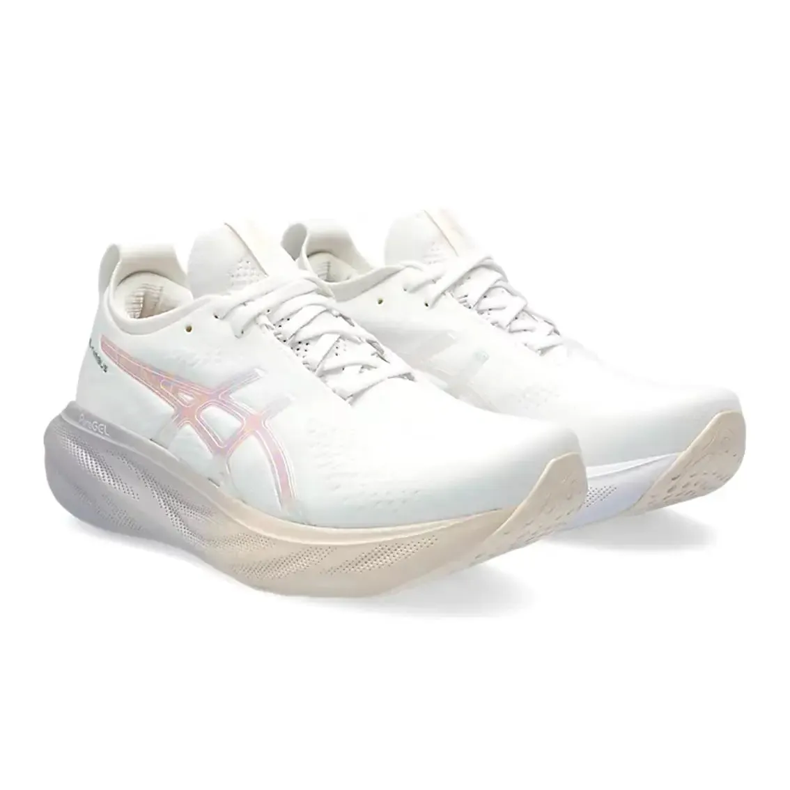 Womens ASICS Gel-Nimbus 25 Anniversary - White / Rose Dust