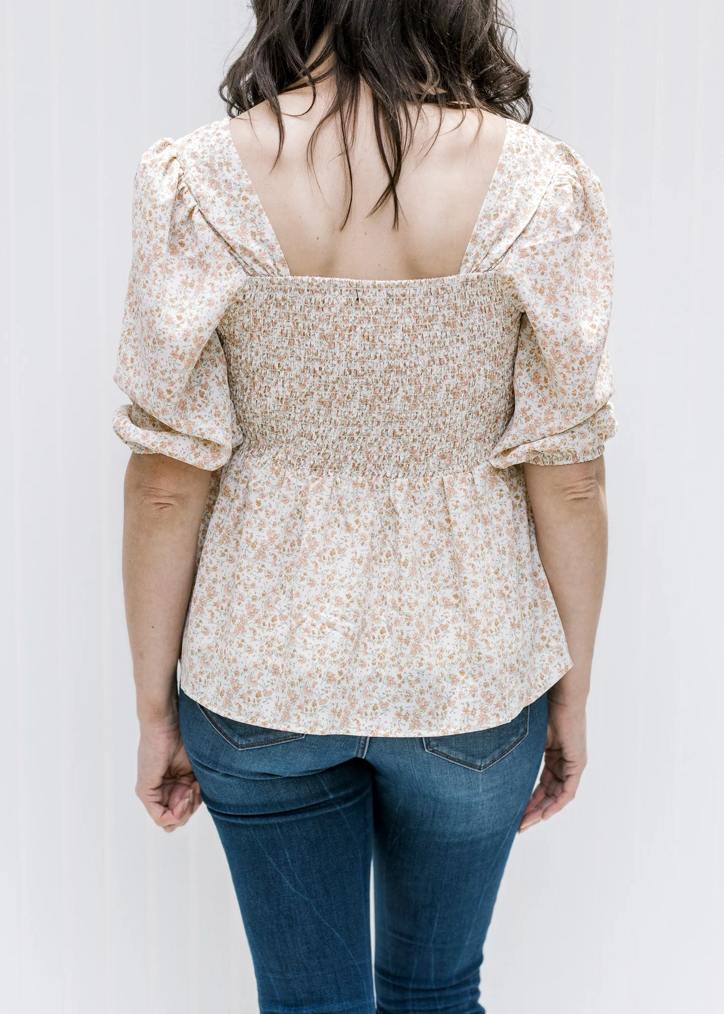 X Camel Ditsy Floral Top