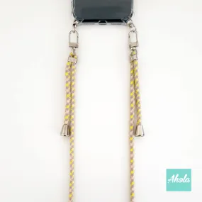 Yellow Pink Grey - Crossbody Adjustable Nylon Lanyard 黃 粉 灰色尼龍斜背繩