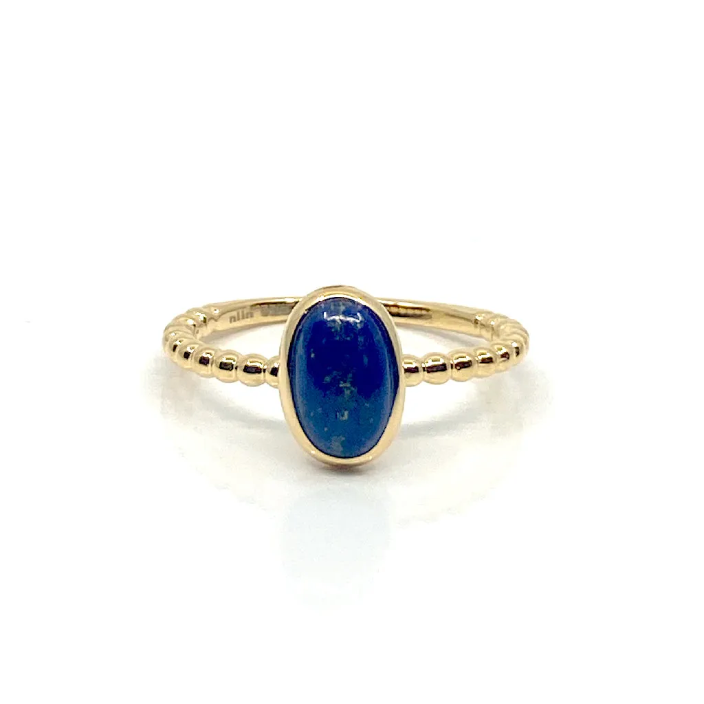 Zayah Lapis Lazuli Oval Stacking Ring