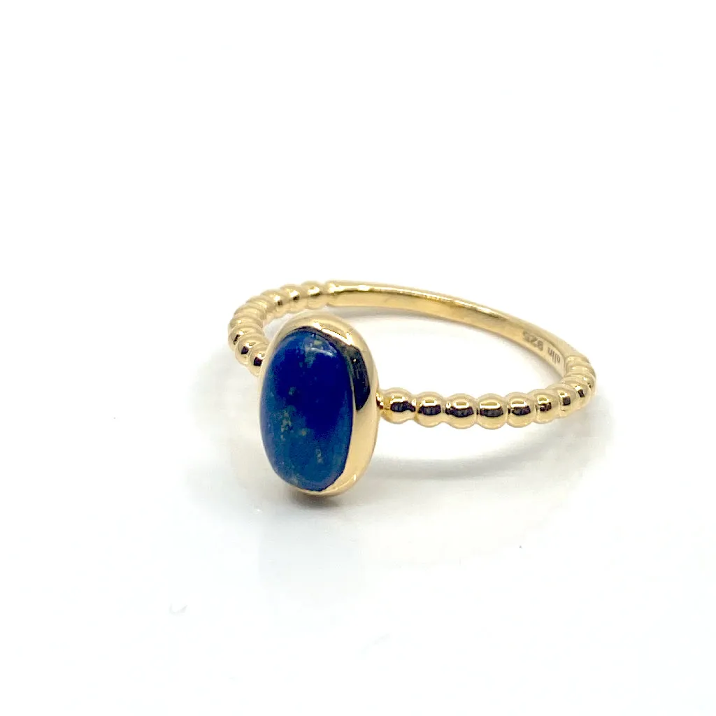 Zayah Lapis Lazuli Oval Stacking Ring